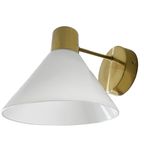 Vintage IKEA Wandlamp Goud Melkglas thumbnail 3