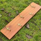 Vintage Houten Kapstok Met Messing Fleur-De-Lis Haken thumbnail 14