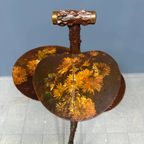 Antieke Rozentakken Plantentafel Met Bloemen Beschilderde Plateaus thumbnail 14