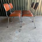 Set/4 Italian Mid-century Tavo Stoelen In Cognac Skai Leder thumbnail 4