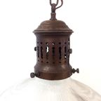 Oud Romantische Hanglamp Uit Frankrijk. Brocante, Industrieel thumbnail 3