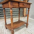 Antiek Brocante Tafeltje Sidetable Met Lade 70 X 73 Cm thumbnail 6