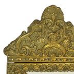 Antieke Kussenspiegel Repousse Spiegel Facet Frankrijk 19de Eeuw thumbnail 6