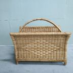Vintage Riet/Rotan/Wicker Magazine Tijdschiften Lectuur Houder thumbnail 2