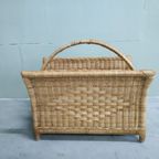 Vintage Riet/Rotan/Wicker Magazine Tijdschiften Houder thumbnail 3