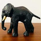 Vintage Olifant Beeld Leder Jaren 60 thumbnail 2