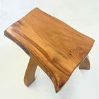 Vintage Brutalist Mini Boomstam Bijzettafel thumbnail 4