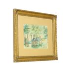 Aquarel José Wolff Kunst Schilderij Houten Barok Stijl Lijst 1924 thumbnail 9