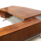 Groot Exclusief Vintage Palissander Hoekbureau Van Voko Gemaakt In De Jaren ’60 thumbnail 4