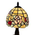 Tiffany Style Table Lamp - Stained Glass Shade And Decorative Base - Ca. 1980’S (No Cracks) thumbnail 3