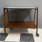 Wood And Formica Serving Trolley 1960S thumbnail 3