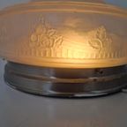 Grote Glazen Vintage Plafondlamp Handgeblazen thumbnail 4