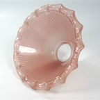 Vintage Glazen Lampenkap Ribbels Roze thumbnail 5