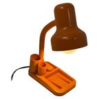 Vintage Desk Lamp / Organizer - Memphis Style / Postmodern - Bright Orange thumbnail 3