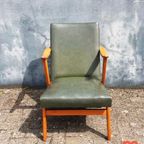 Vintage Jaren 60 Groene Deense Fauteuil thumbnail 8