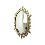 Vintage Metalen Zonnespiegel Convex Goud Deknudt Jaren 70 thumbnail 7