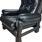 All Black Brutalist Lounge Chair 1970S thumbnail 5