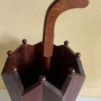 Vintage Italiaanse Houten Arts & Crafts Paraplubak thumbnail 13