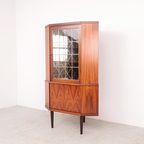 Deens Hoek Vitrine Kast, 1960s thumbnail 3