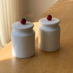 Set Of 2 Ceramic Jars With Tomato Lid thumbnail 4