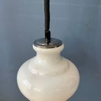 Vintage Mid Century Opaline Melkglazen Hanglamp thumbnail 9
