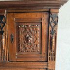 Antique Carved Wood Cabinet thumbnail 13