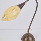 Vintage Art Deco Bureaulamp Koper Glas ‘50 Flex Neck Lamp thumbnail 12