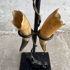 Marble Top Side Table With Sculptural Horn Base thumbnail 4