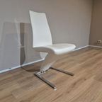 4x Rolf Benz 7800 - Eetkamerstoelen - Nieuwstaat - Zwart-wit thumbnail 14