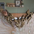 Antieke Messing Kuifspiegel Ovaal thumbnail 2