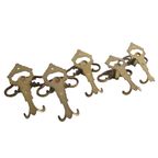 Mooie Vintage Bronzen Gepatineerde Kleding/Hoedenhaak, Jaren '50. thumbnail 2