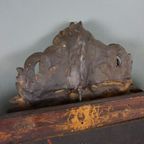 Grote Antieke Franse Schouw Spiegel Met Prachtig Ornament thumbnail 10