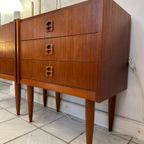 Vintage Deense Ladekast, 3 Lades, 1960's, 2 Stuks Op Voorraad thumbnail 11