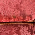 Vintage Barok Zetel / Canapee In Rood Fluweel – Antieke Sofa thumbnail 10