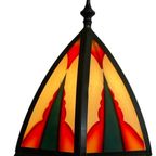 Art Deco / Amsterdam School - Stained Glass Table Lamp - Bronze Base - In The Style Of Tuschinski thumbnail 4