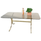 Rookglas Salontafel Met Goudkleurige Poten Uit Zweden thumbnail 2