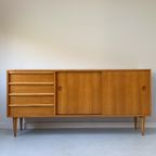 Vintage Houten Dressoir Met 4 Lades En 2 Schuifdeurtjes thumbnail 7