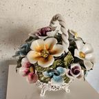 Bassano Ceramics Basket With Flowers, Italy 1950s thumbnail 4