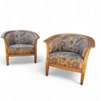 2 X Armchair / Club Chair / Floral Fabric / 1980s thumbnail 7