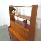 Teak Fineer Kast Uit Zweden Met Klep En Lades thumbnail 14