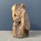 Groot Formaat Uit Houten Stam Gesneden Hoofd Of Gezicht thumbnail 17