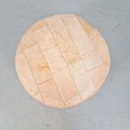 Vintage Patchwork Ibiza Poef Bruin Leer Voetenbank Leren Ott thumbnail 6