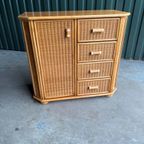 Vintage Rotan Boho Stijl Dressoir Kastje Commode thumbnail 2