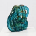 Large Mdina 'Blue Summer' Maltese Glass Sculpture 1980S thumbnail 5