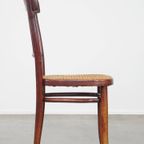 Originele Vintage Thonet Design Bistro Stoel Met Gematte Zitting thumbnail 2