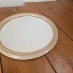 Vintage Space Age Kunststof Spiegel Beige 38 Cm Diameter. thumbnail 5