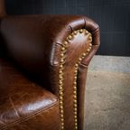 Vintage Leren Fauteuil – Donkerbruin thumbnail 4