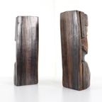 Vintage Set 2 Afrikaanse Houten Beelden thumbnail 4