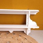 Brocante Vintage Wandplank, Debbel Regaal, Wit Houten Schap thumbnail 8