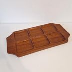 Vintage Teakhouten Snack Bar Dienblad Tapas Schaal thumbnail 6